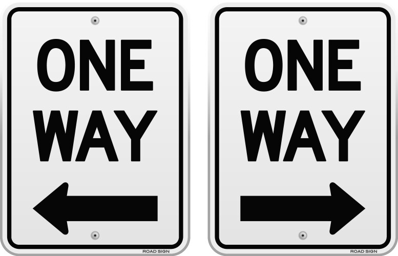 White one way signs vector image