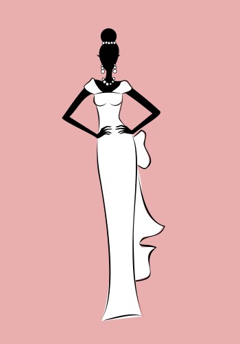 Bride fashion sketch vector image