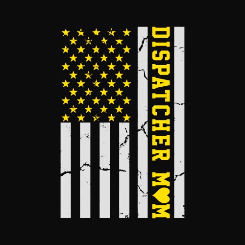 911 dispatcher mom american flag thin yellow line vector image