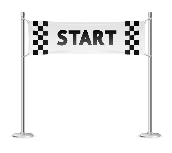 Realistic 3d detailed racing start line vector image