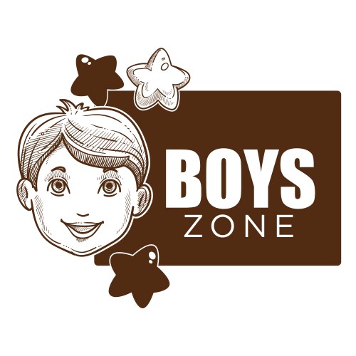 Boy zone little kid with smile on face poster vector image