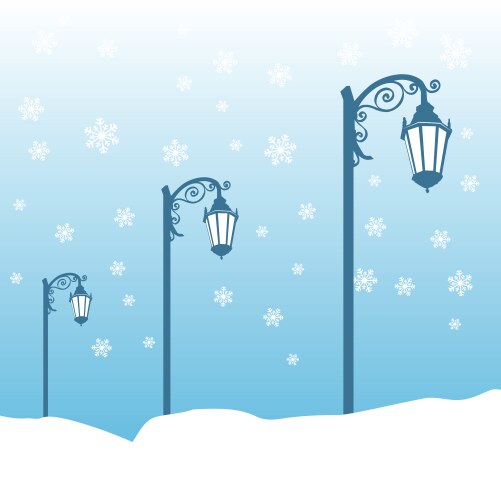 street lamp in winter vector image