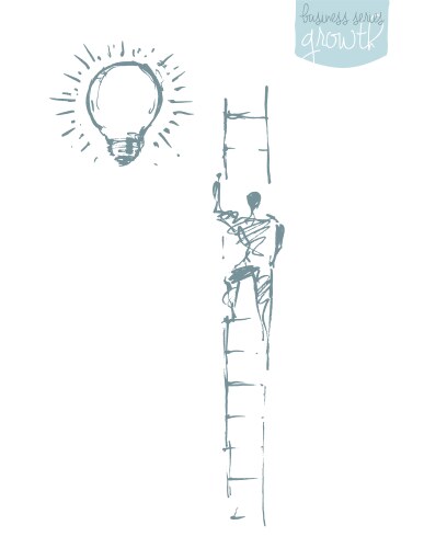 Man climbing successful career concept vector image