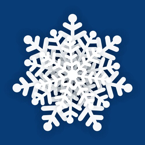 White snowflake on a blue background vector image