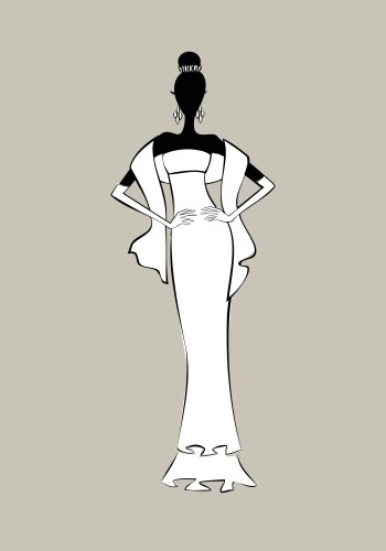 Bride fashion sketch vector image