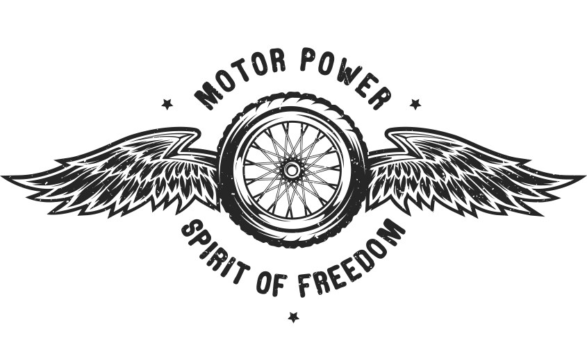 Wheel and wings the spirit of freedom vector image