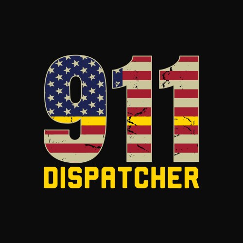 911 dispatcher thin yellow line flag funny t-shirt vector image