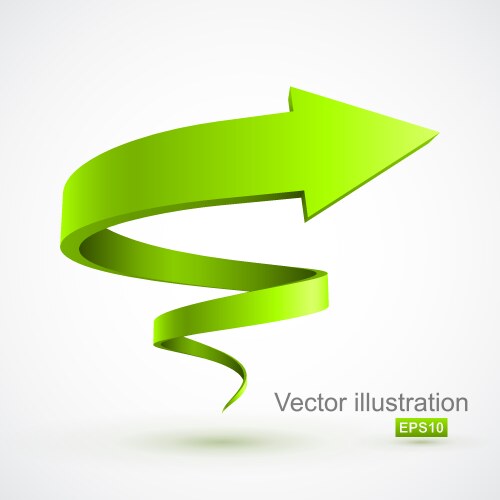 Green spiral arrow 3d vector image