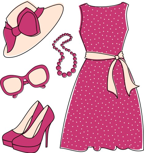 Fashion accessories set vector image