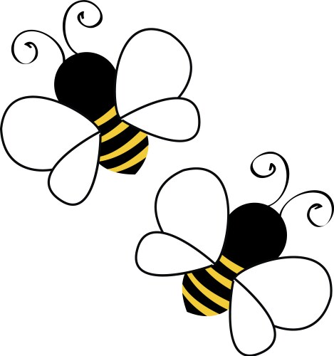 Bees flying vector image