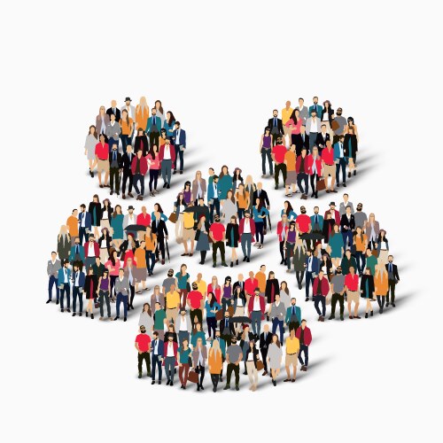 Group people shape man vector image