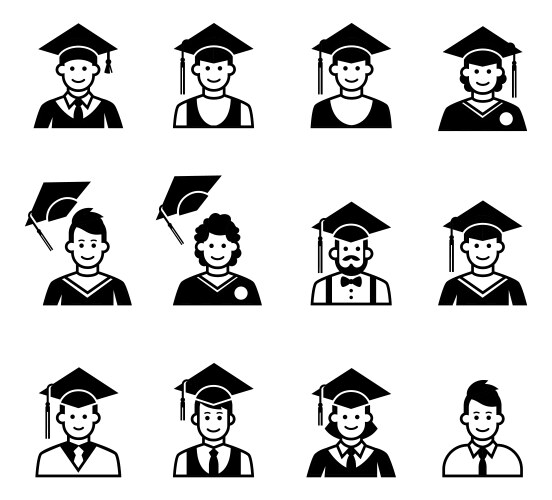 university students graduation avatar vector image