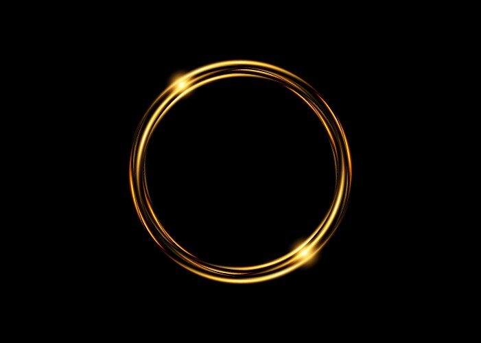 abstract luxury golden ring round light effect vector image