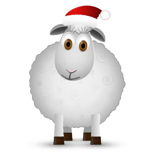 Background with santa sheep vector image