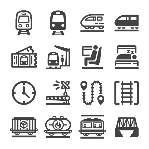 train icon set vector image