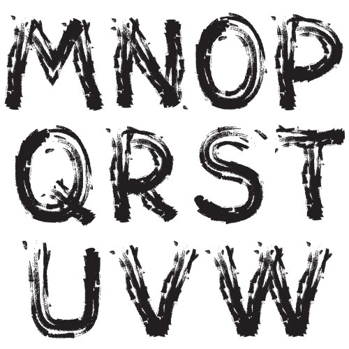 Grunge font next vector image