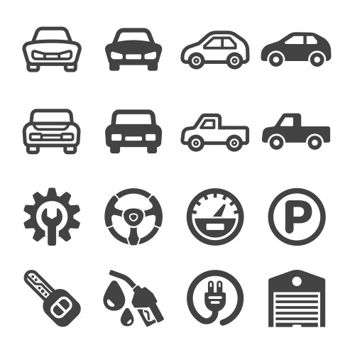 Car icon set vector image