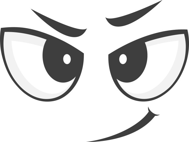 Smirking face emoji funny grinning comic vector image