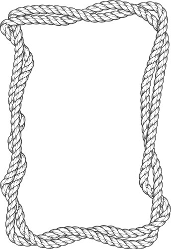 Twisted rope frame - two interlaced ropes square vector image