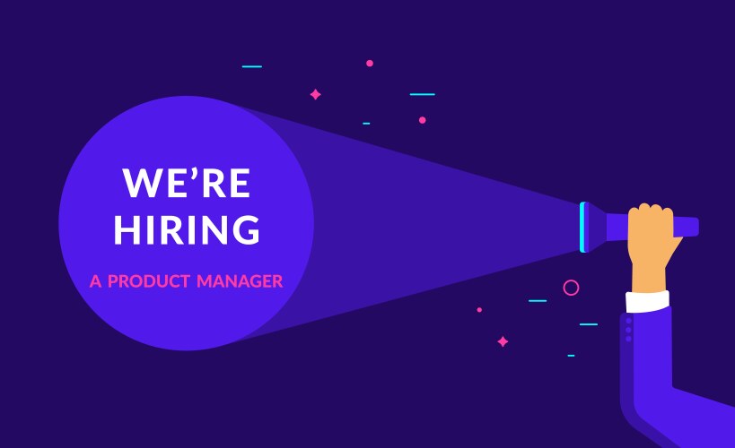 We are hiring a product manager flat neon vector image