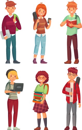 college students university studying student vector image