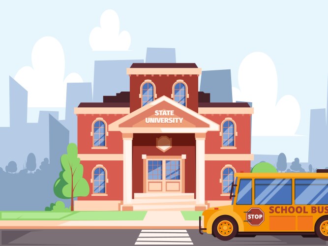 School background education municipal buildings vector image