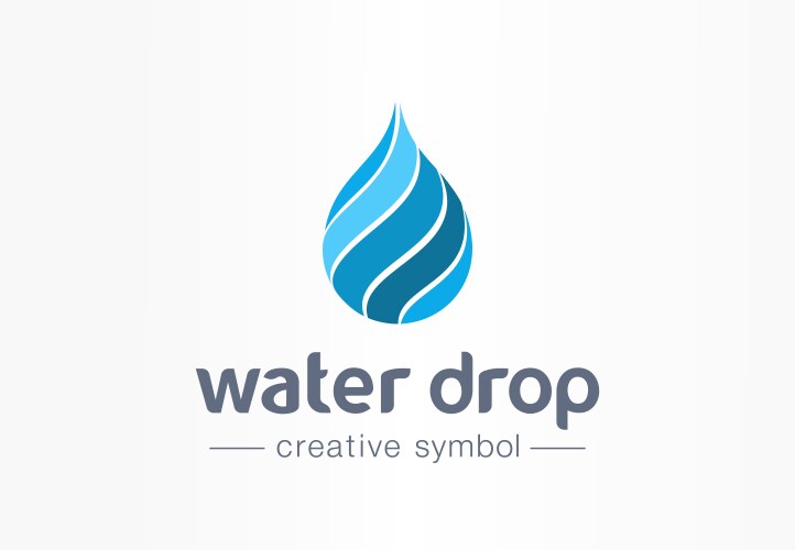 Water drop aqua creative symbol concept clean vector image