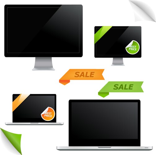 Monitor screens vector image