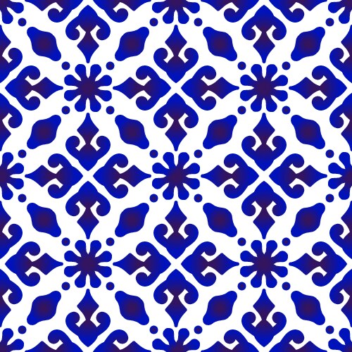 Batik blue pattern vector image