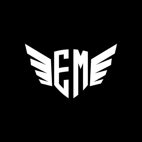 Em monogram wing shape style vector image