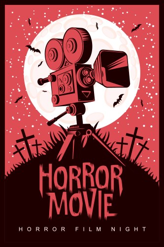 poster for horror film night movie vector image