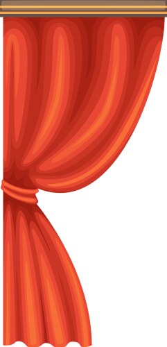 tied red curtain open stage or window drapery vector image