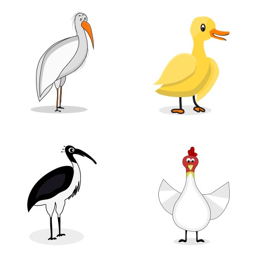 set of birds character vector image