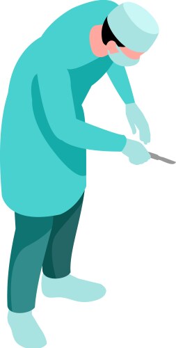 Isometric male surgeon composition vector image