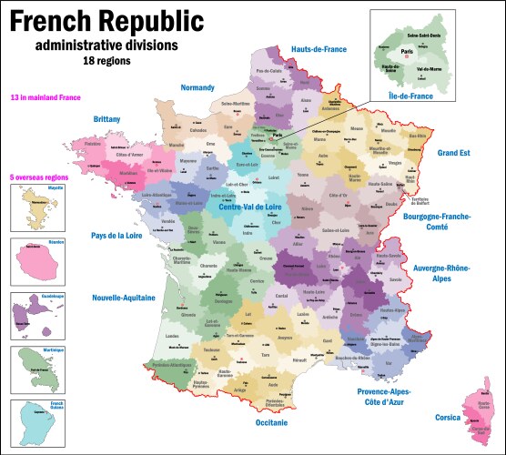 Departments of france vector image