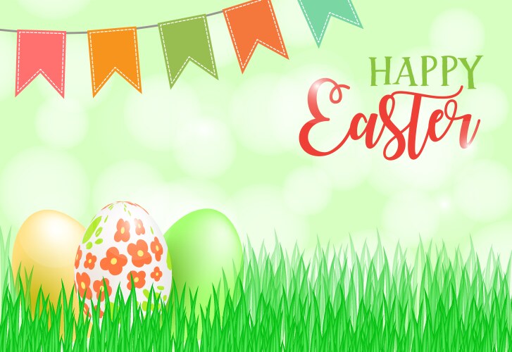 happy easter card banner flyer invitation vector image