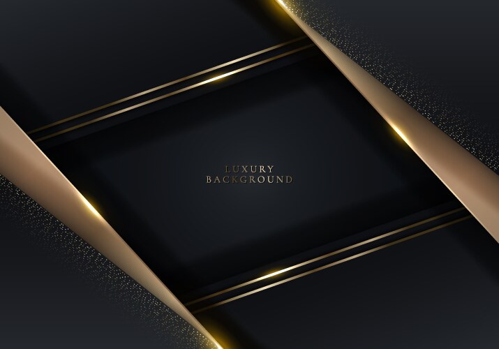 3d modern luxury template design black and gold vector image