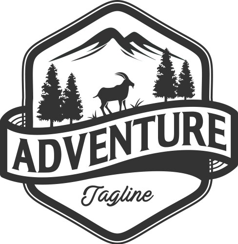 Mountain goat jungle adventures vector image