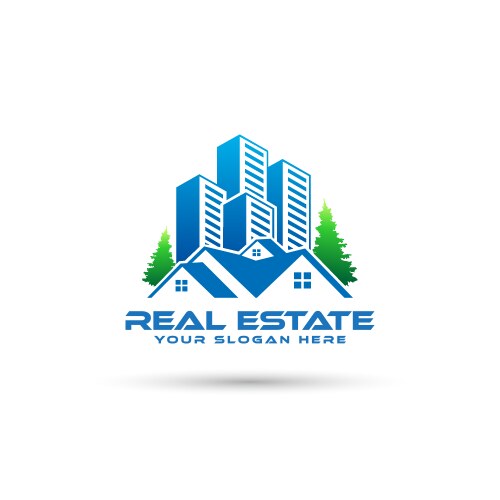 Real estate logo design - home vector image