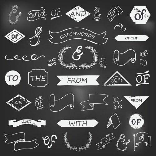 Hand-lettered ampersands and catchwords vector image