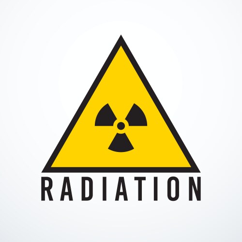 Triangle radiation sign isolated vector image