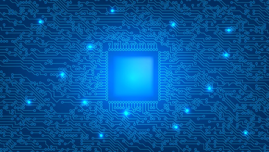 High-tech digital blue circuit board 2d concept vector image