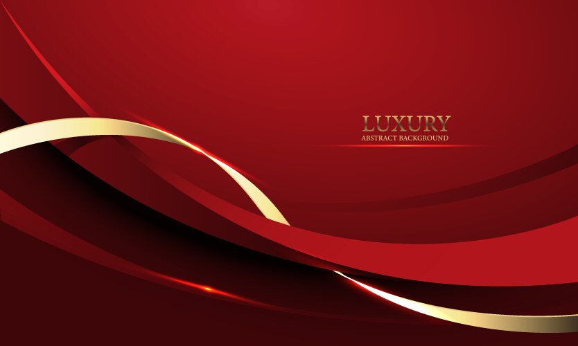 Abstract red gold light luxury wave curve vector image