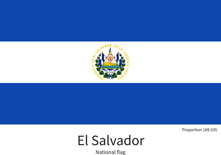 National flag of el salvador with correct vector image