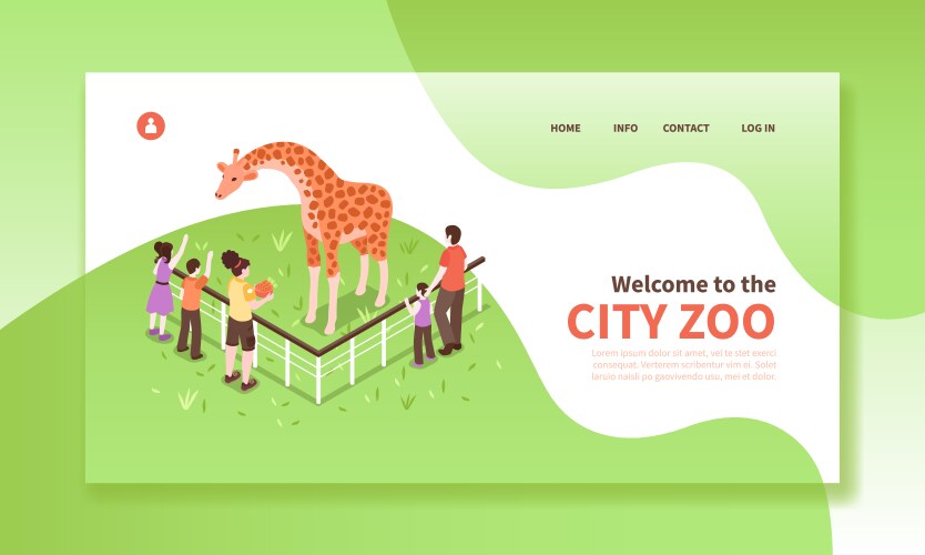 city zoo landing page vector image