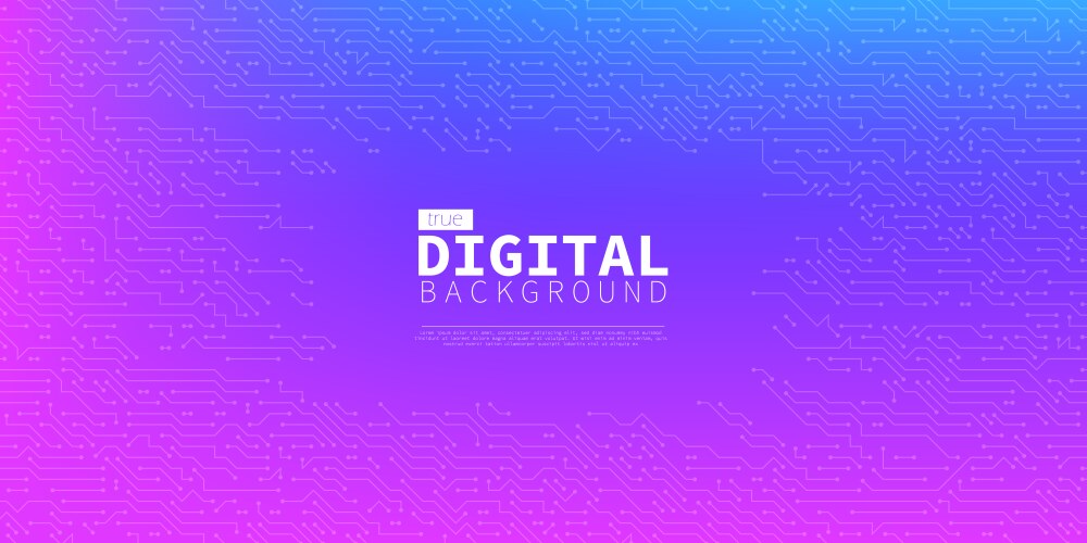 True digital pink and blue circuit board concept vector image