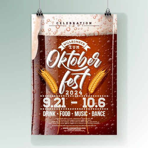 Oktoberfest german beer festival party flyer vector image