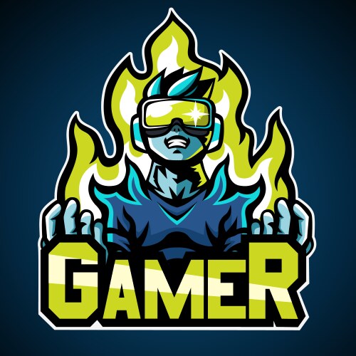 Gamer mascot logo sticker design vector image