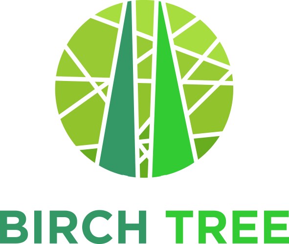 Birch tree mosaic logo design vector image