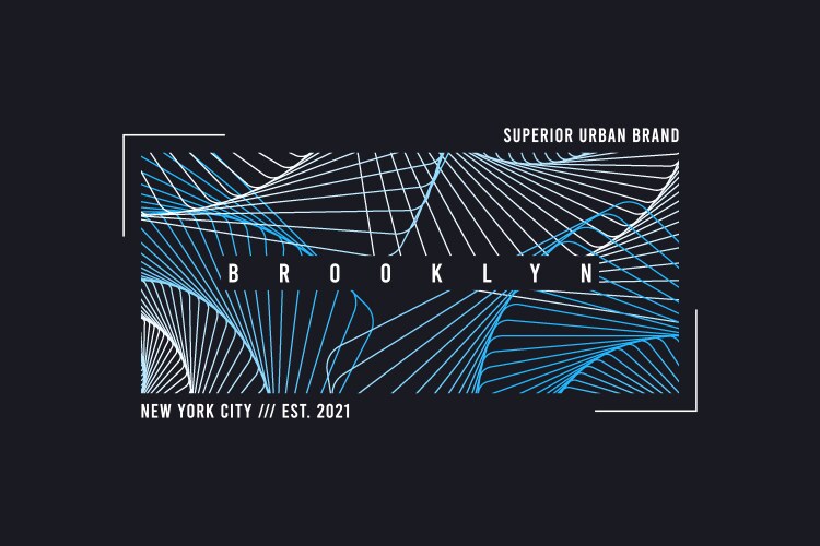 New york brooklyn abstract geometric t-shirt vector image